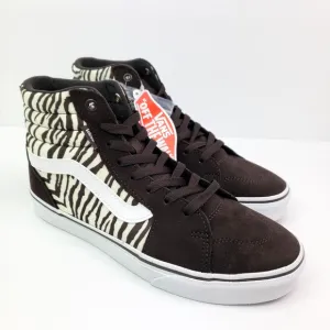 Vans Filmore Sk8 HI Womens Size 8.5 Satin Tiger Brown White Skate Sneaker Shoes