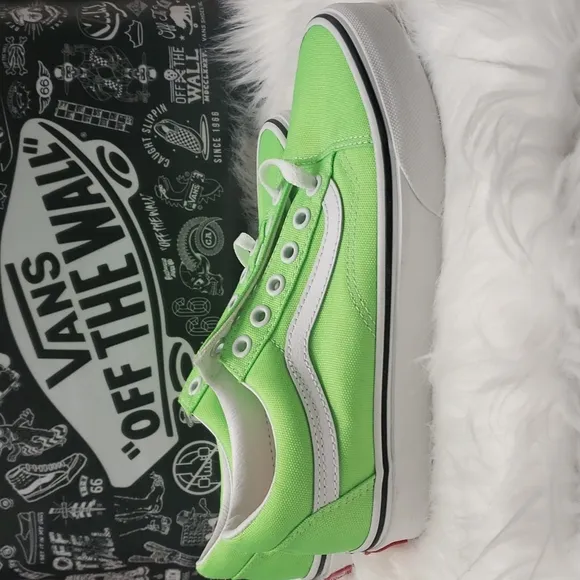 Vans  green and white old skool neon