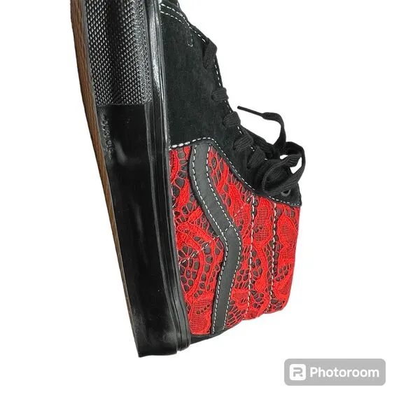 VANS Grosso Mid Premier 3D Skate‎ Shoes Sz 8.5 Unisex Red Lace/Black