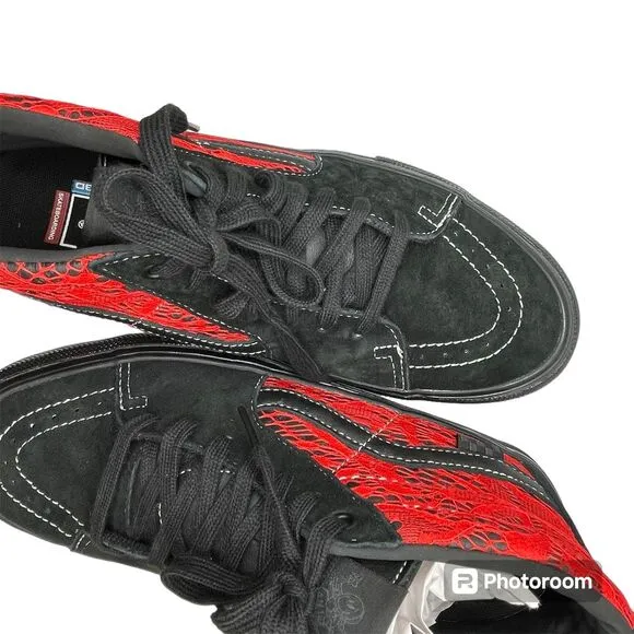 VANS Grosso Mid Premier 3D Skate‎ Shoes Sz 8.5 Unisex Red Lace/Black
