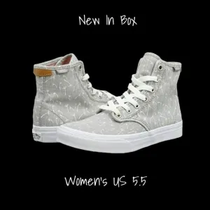 Vans High-Top Gray Shoes Fashion Sneakers Camden Women's Size 5.5 US New In Box