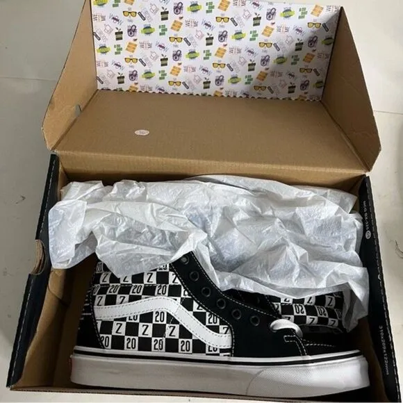 VANS High Tops Black White RARE Zappos 20th Anniversary Womens 9 Mens 7.5 NEW