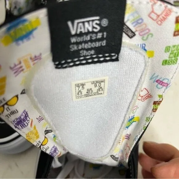VANS High Tops Black White RARE Zappos 20th Anniversary Womens 9 Mens 7.5 NEW