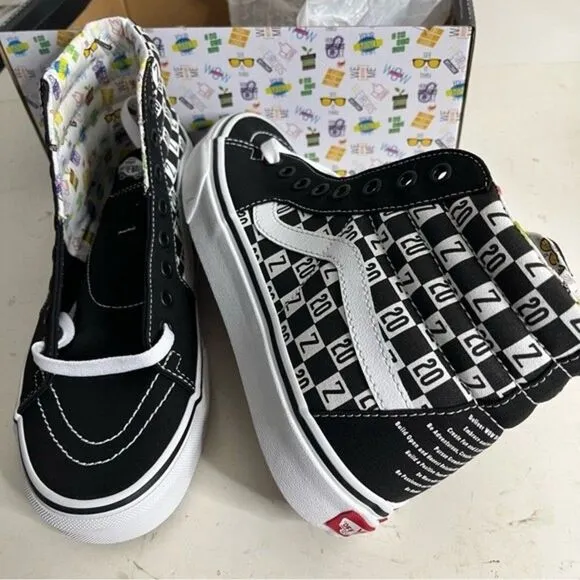 VANS High Tops Black White RARE Zappos 20th Anniversary Womens 9 Mens 7.5 NEW