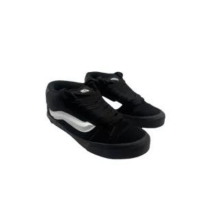 Vans Knu Mid Skate Shoe - Black / Black / White - Size 9.5M