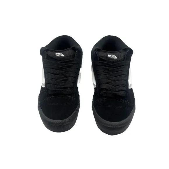 Vans Knu Mid Skate Shoe - Black / Black / White - Size 9.5M