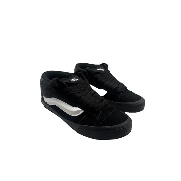 Vans Knu Mid Skate Shoe - Black / Black / White - Size 9.5M