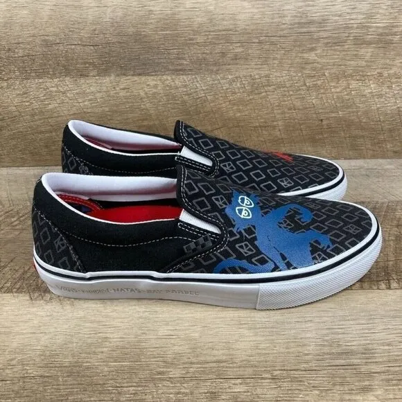 Vans Krooked By Natas For Ray Barbee Slip On Skate Shoes Mens 8.5 Womens 10 NEW