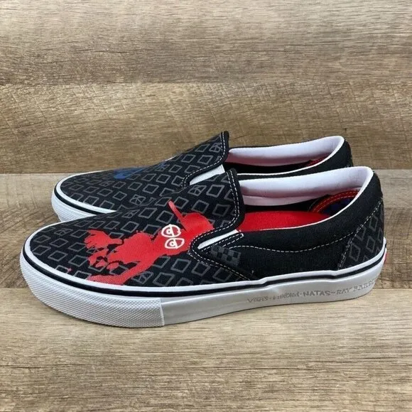 Vans Krooked By Natas For Ray Barbee Slip On Skate Shoes Mens 8.5 Womens 10 NEW