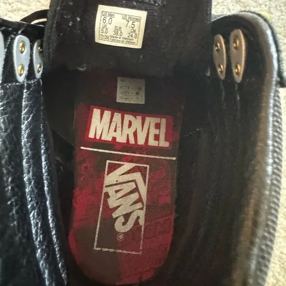 Vans Marvel Black Panther Sk8‎ Hi Womens Size 6 Black Suede Sneakers Shoes