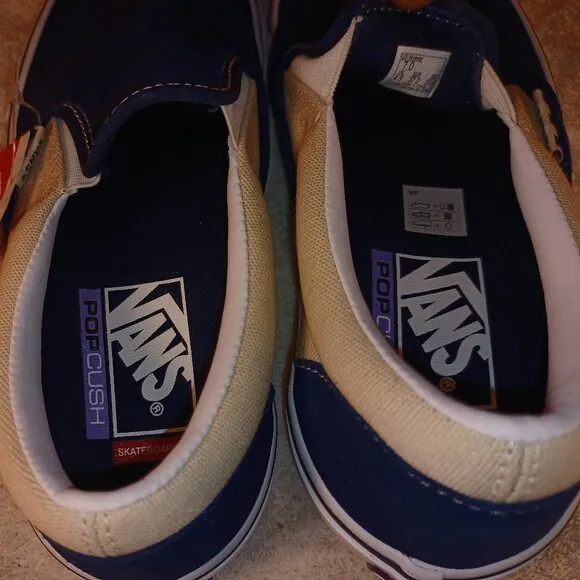 Vans Men's 7/Women's 8.5 Slip On Pro Suede Skate Shoes Blue/True White