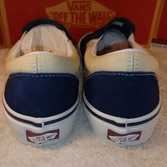 Vans Men's 7/Women's 8.5 Slip On Pro Suede Skate Shoes Blue/True White