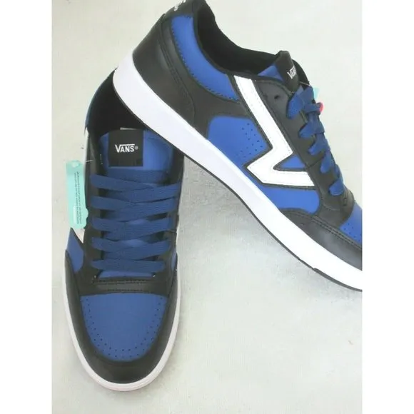 Vans Men's Lowland Cc Leather Two Tone Skate Shoes Black True Blue White NWT
