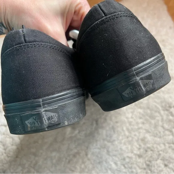 Vans: Men's Off the Wall All Over Black Canvas Lace Up Sneakers Size 12