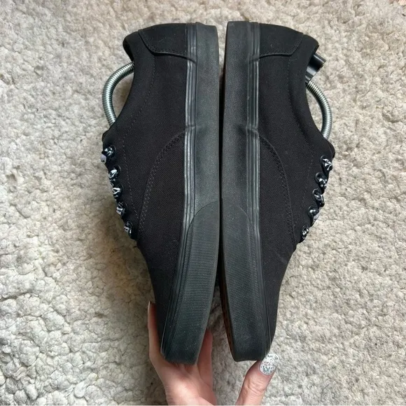 Vans: Men's Off the Wall All Over Black Canvas Lace Up Sneakers Size 12