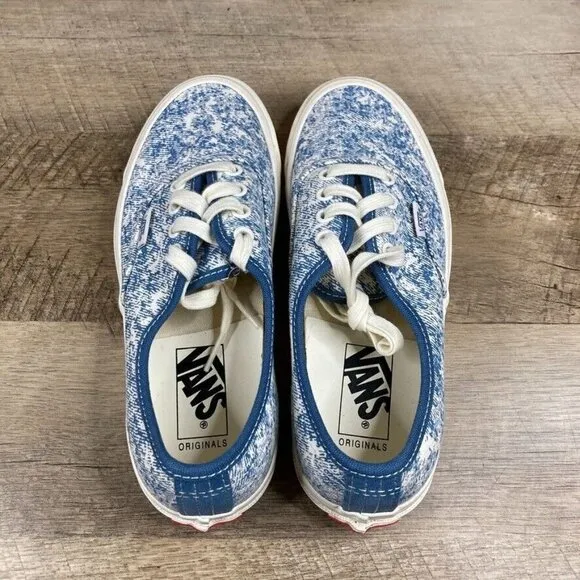 VANS OG Authentic LX Acid Wash Navy Marshmallow Skate Shoes Women's Size 6.5 NEW