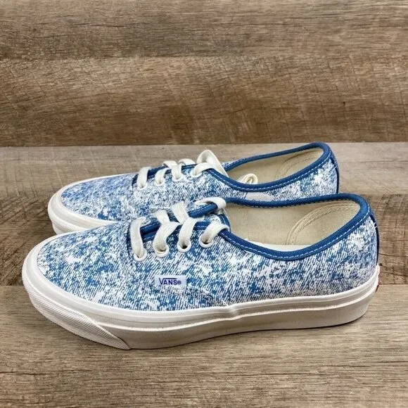 VANS OG Authentic LX Acid Wash Navy Marshmallow Skate Shoes Women's Size 6.5 NEW