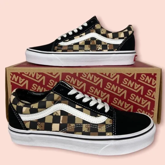 Vans Old Skool Camouflage Checkerboard Shoes Black