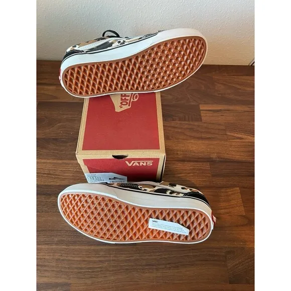 Vans Old Skool Cow Pattern Brown Blk Skate Shoes Unisex Adults Men 5.5 women 7