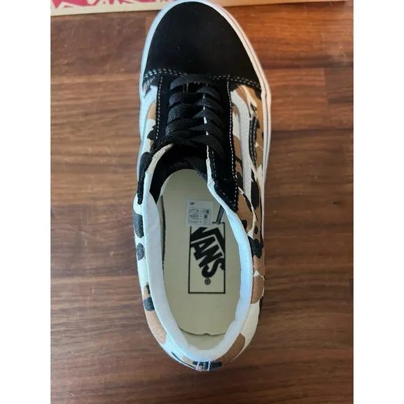 Vans Old Skool Cow Pattern Brown Blk Skate Shoes Unisex Adults Men 5.5 women 7