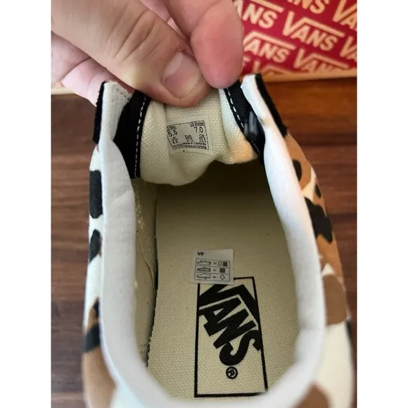 Vans Old Skool Cow Pattern Brown Blk Skate Shoes Unisex Adults Men 5.5 women 7