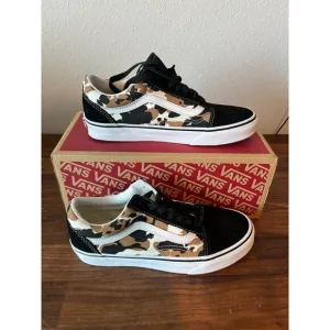 Vans Old Skool Cow Pattern Brown Blk Skate Shoes Unisex Adults Men 5.5 women 7