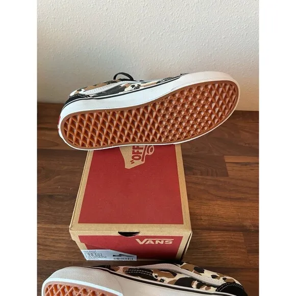 Vans Old Skool Cow Pattern Brown Blk Skate Shoes Unisex Adults Men 5.5 women 7