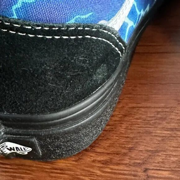 Vans Old Skool Lightning Black &amp;‎ Blue Skate Shoes Sz 6 Men 7.5 Women
