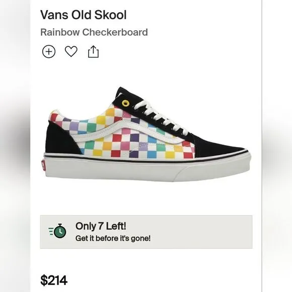 Vans Old Skool Rainbow Checkerboard Skate Shoes Sneakers