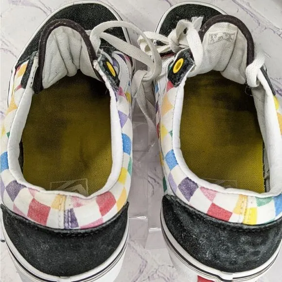 Vans Old Skool Rainbow Checkerboard Skate Shoes Sneakers