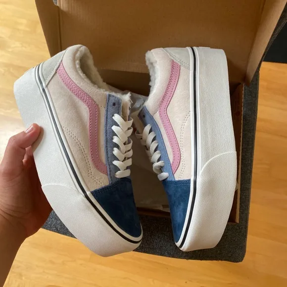 VANS Old Skool Sherpa Platform Skate Sneakers Shoes
