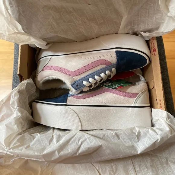 VANS Old Skool Sherpa Platform Skate Sneakers Shoes