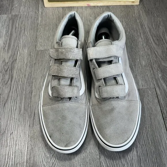 Vans Old Skool V Triple Strap Men's Size 13 Gray Suede Skate Shoes OTW 721356
