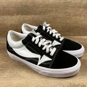 VANS Old Skool Warp Black True White Sneaker Skate Shoes Mens 5.5 Womens 7 NEW