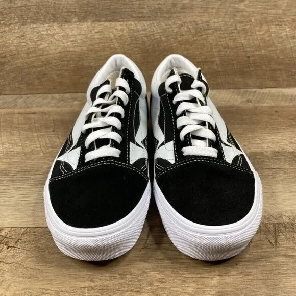 VANS Old Skool Warp Black True White Sneaker Skate Shoes Mens 5.5 Womens 7 NEW