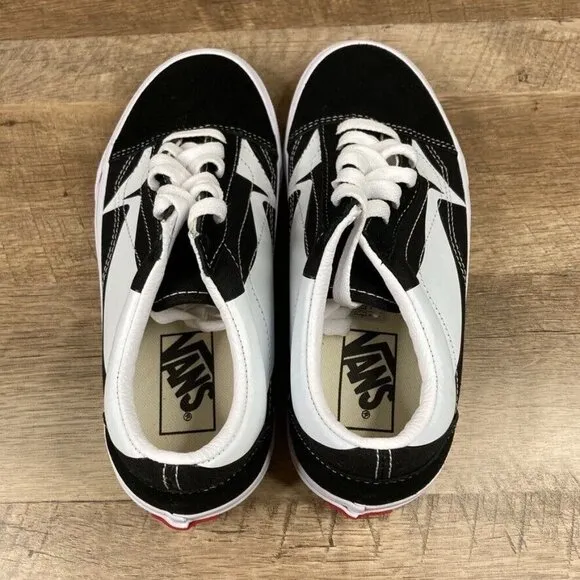 VANS Old Skool Warp Black True White Sneaker Skate Shoes Mens 5.5 Womens 7 NEW