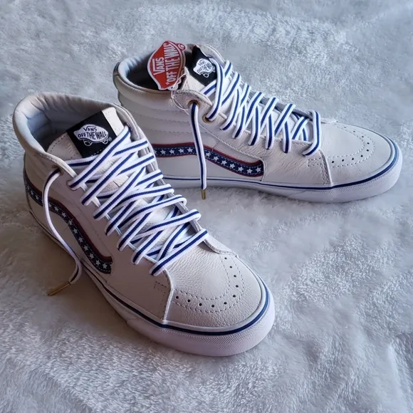 Vans patriotic colors high tops men shoes nwt