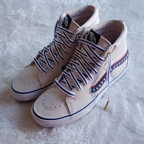 Vans patriotic colors high tops men shoes nwt
