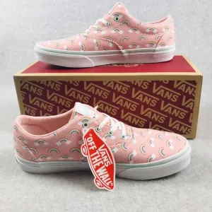 Vans Rainbow Canvas Low Top Sneakers Youths 6 / 7.5 Womens Pink Retro Unique New