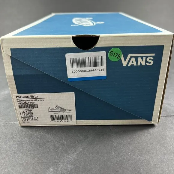 VANS Shoe Men Old Skool Vault Leather White Bonnie Blue Sneaker VN0A4BVFXG01