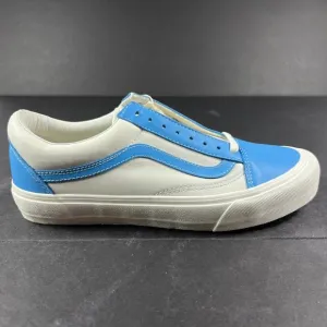 VANS Shoe Men Old Skool Vault Leather White Bonnie Blue Sneaker VN0A4BVFXG01