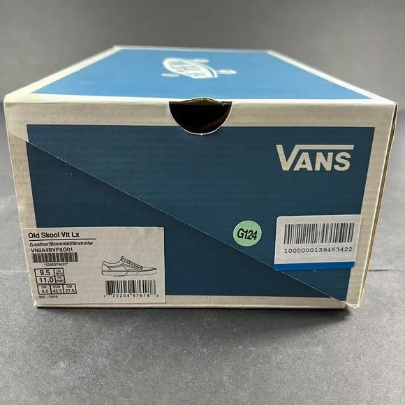 VANS Shoe Men Old Skool Vault Leather White Bonnie Blue Sneaker VN0A4BVFXG01