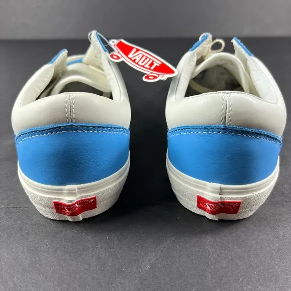 VANS Shoe Men Old Skool Vault Leather White Bonnie Blue Sneaker VN0A4BVFXG01