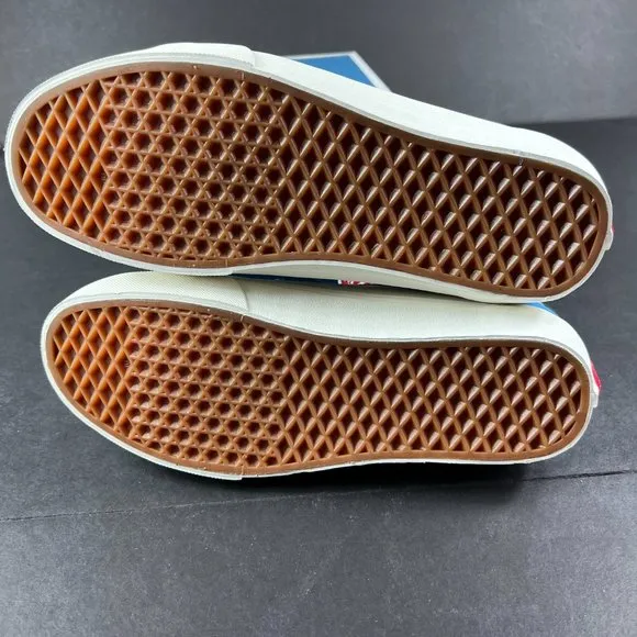 VANS Shoe Men Old Skool Vault Leather White Bonnie Blue Sneaker VN0A4BVFXG01