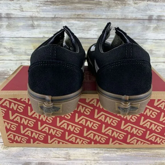 Vans Shoes Mens 8 Black Old Skool Gum GumSole 90's Skate Sneakers Y2K NEW‎
