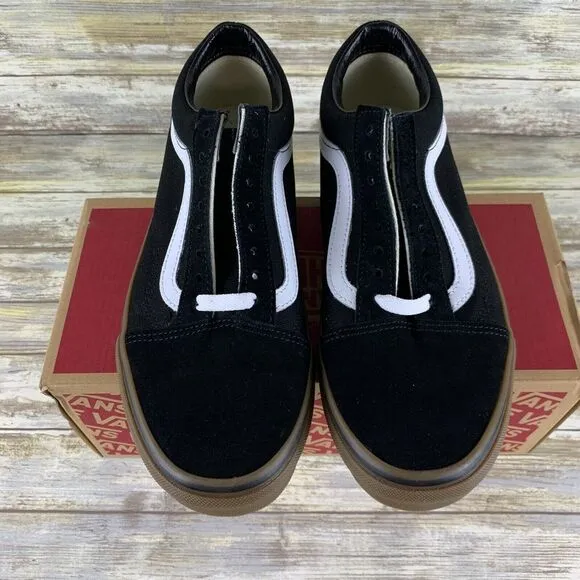 Vans Shoes Mens 8 Black Old Skool Gum GumSole 90's Skate Sneakers Y2K NEW‎