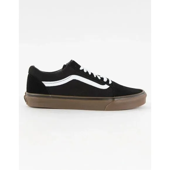 Vans Shoes Mens 8 Black Old Skool Gum GumSole 90's Skate Sneakers Y2K NEW‎