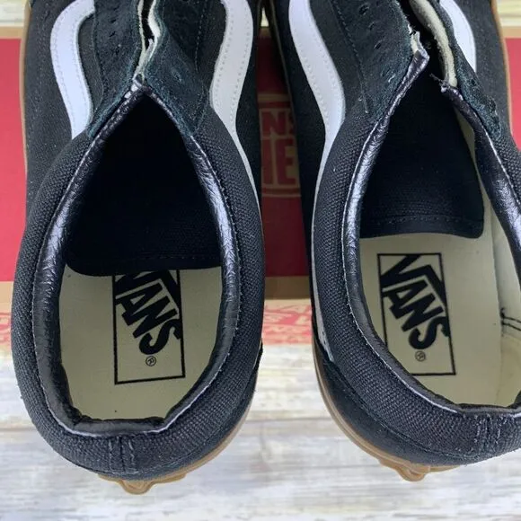 Vans Shoes Mens 8 Black Old Skool Gum GumSole 90's Skate Sneakers Y2K NEW‎