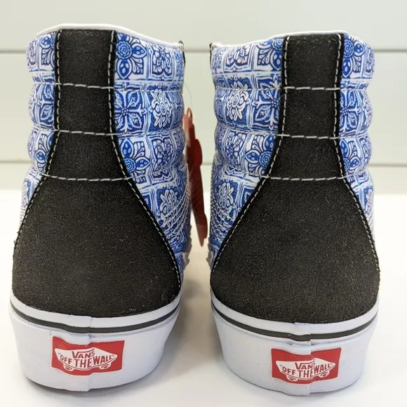 Vans SK8-Hi Bolt Liquify Black Blue Casual Fashion High top shoes size Women's 8