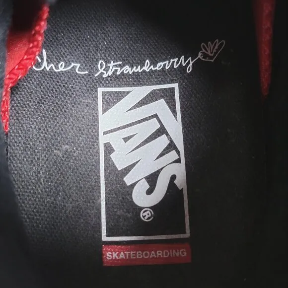 Vans Sk8 Hi Cher Strauberry Shoes Mens Size 8.5 Black Brown Suede Skate Cheetah